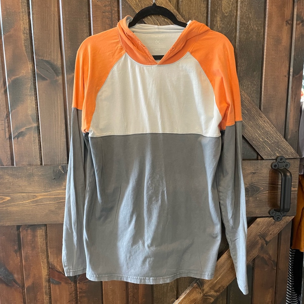 Departwest Orange and Gray Colorblock men’s Hoodie